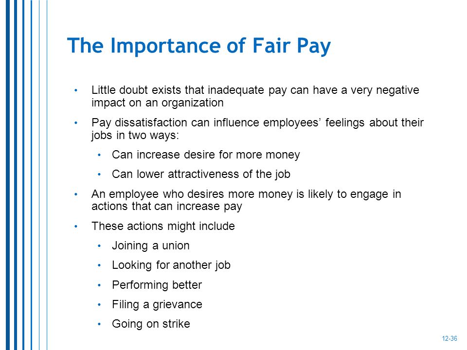 Advantages of fair compensation system